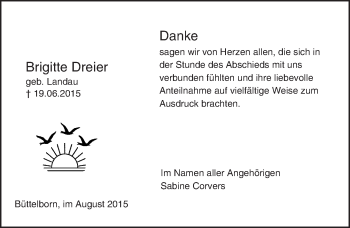 Traueranzeige von Brigitte Dreier von trauer.echo-online.de