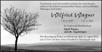 Traueranzeige von Wilfried Wagner von Echo-Zeitungen (Gesamtausgabe)