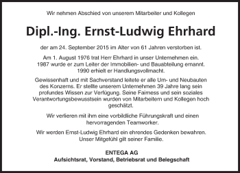 Traueranzeige von Ernst-Ludwig Ehrhard von trauer.echo-online.de