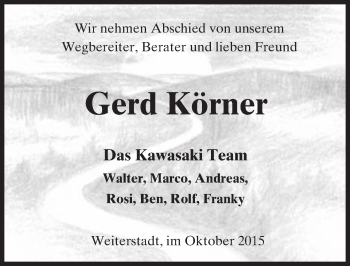 Traueranzeige von Gerd Körner von trauer.echo-online.de