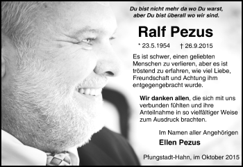 Traueranzeige von Ralf Pezus von trauer.echo-online.de