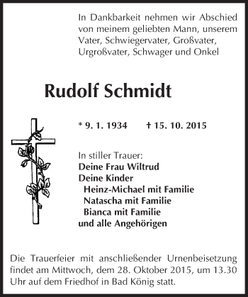 Traueranzeige von Rudolf Schmidt von trauer.echo-online.de