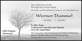 Traueranzeige von Werner Dammel von trauer.echo-online.de