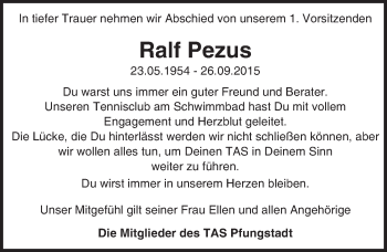 Traueranzeige von Ralf Pezus von trauer.echo-online.de