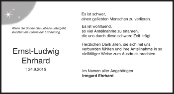 Traueranzeige von Ernst-Ludwig Ehrhard von trauer.echo-online.de