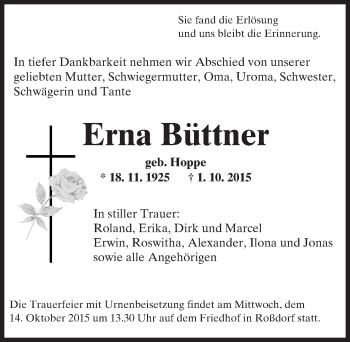 Traueranzeige von Erna Büttner von trauer.echo-online.de