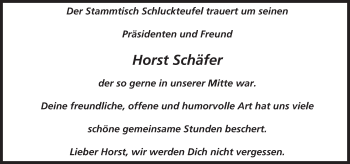 Traueranzeige von Horst Schäfer von trauer.echo-online.de