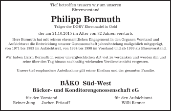 Traueranzeige von Philipp Bormuth von trauer.echo-online.de