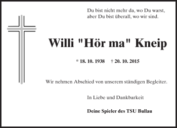 Traueranzeige von Willi Kneip von trauer.echo-online.de