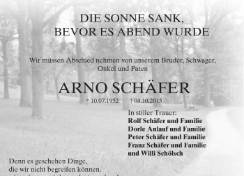 Traueranzeige von Arno Schäfer von trauer.echo-online.de