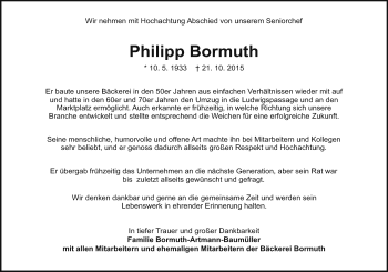 Traueranzeige von Philipp Bormuth von trauer.echo-online.de