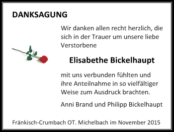 Traueranzeige von Elisabethe Bickelhaupt von trauer.echo-online.de