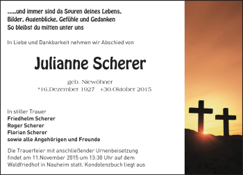 Traueranzeige von Julianne Scherer von trauer.echo-online.de