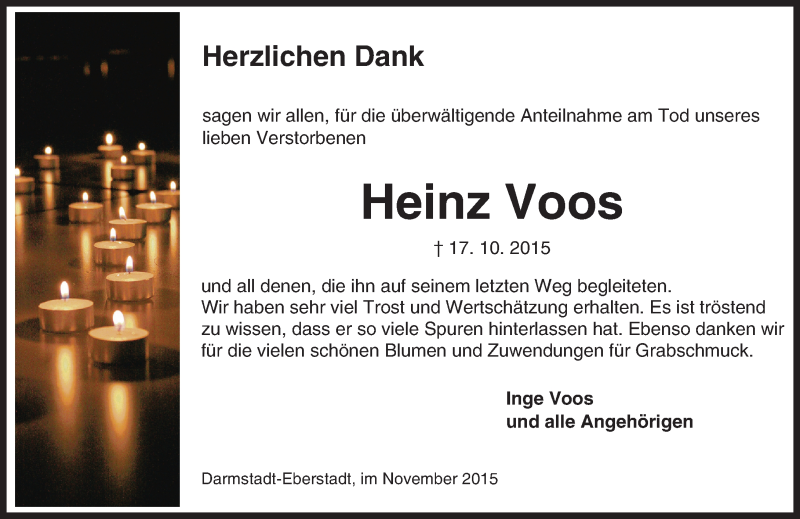  Traueranzeige für Heinz Voos vom 21.11.2015 aus trauer.echo-online.de