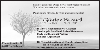 Traueranzeige von Günter Brandl von trauer.echo-online.de