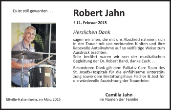 Traueranzeige von Robert Jahn von  WI-komplett