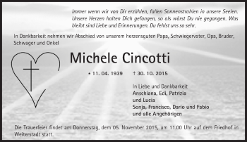 Traueranzeige von Michele Cincotti von trauer.echo-online.de