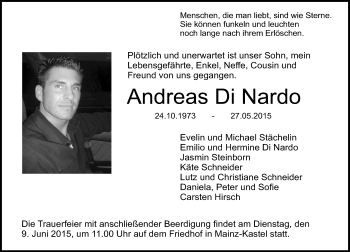 Traueranzeige von Andreas Di Nardo von  WI-komplett