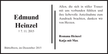 Traueranzeige von Edmund Heinzel von trauer.echo-online.de