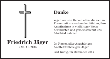 Traueranzeige von Friedrich Jäger von trauer.echo-online.de