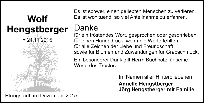  Traueranzeige für Wolf Hengstberger vom 19.12.2015 aus trauer.echo-online.de