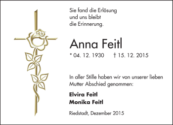 Traueranzeige von Anna Feitl von trauer.echo-online.de