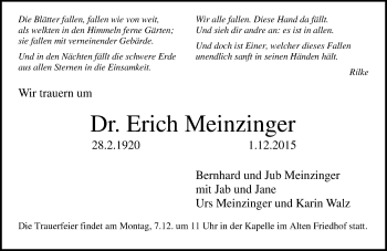 Traueranzeige von Erich Meinzinger von trauer.echo-online.de
