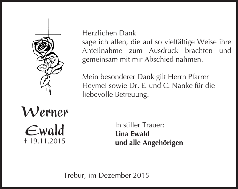  Traueranzeige für Werner Ewald vom 18.12.2015 aus trauer.echo-online.de