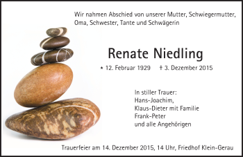Traueranzeige von Renate Niedling von trauer.echo-online.de