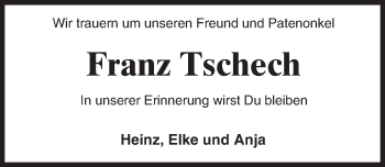 Traueranzeige von Franz Tschech von trauer.echo-online.de