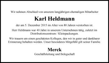Traueranzeige von Karl Heldmann von trauer.echo-online.de