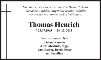 Traueranzeige von Thomas Henrich von trauer.echo-online.de