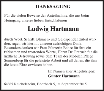 Traueranzeige von Ludwig Hartmann von trauer.echo-online.de
