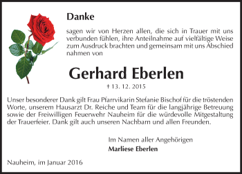 Traueranzeige von Gerhard Eberlen von trauer.echo-online.de