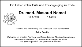 Traueranzeige von Massud Nemat von trauer.echo-online.de