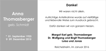 Traueranzeige von Anna Thomasberger von trauer.echo-online.de