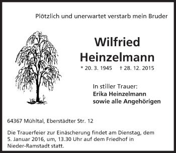 Traueranzeige von Wilfried Heinzelmann von trauer.echo-online.de