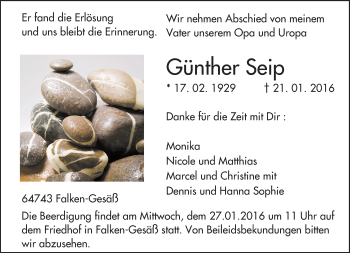 Traueranzeige von Günther Seip von trauer.echo-online.de