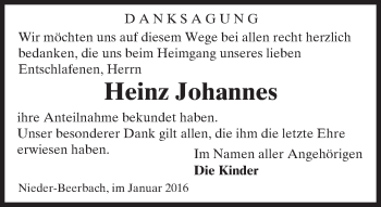 Traueranzeige von Heinz Johannes von trauer.echo-online.de