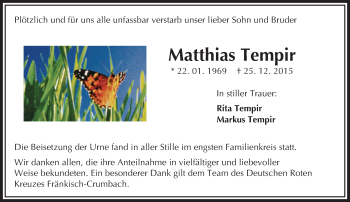 Traueranzeige von Matthias Tempir von trauer.echo-online.de