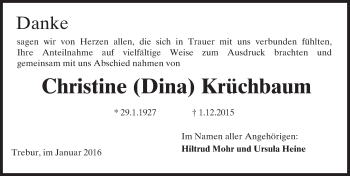 Traueranzeige von Christine Krüchbaum von trauer.echo-online.de