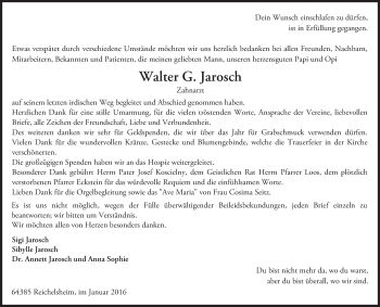 Traueranzeige von Walter G. Jarosch von trauer.echo-online.de