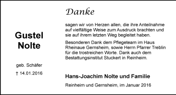 Traueranzeige von Gustel Nolte von trauer.echo-online.de