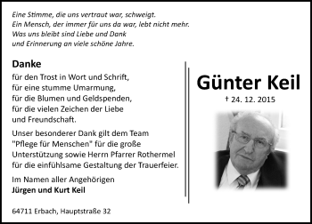Traueranzeige von Günter Keil von trauer.echo-online.de