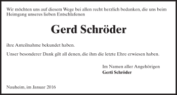 Traueranzeige von Gerd Schröder von trauer.echo-online.de