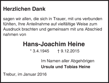 Traueranzeige von Hans-Joachim Heine von trauer.echo-online.de