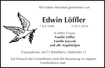 Traueranzeige von Edwin Löffler von trauer.echo-online.de
