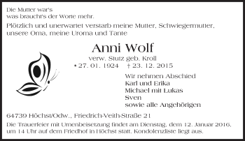 Traueranzeige von Anni Wolf von trauer.echo-online.de