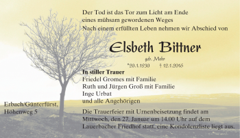 Traueranzeige von Elsbeth Bittner von trauer.echo-online.de