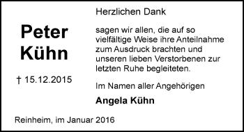 Traueranzeige von Peter Kühn von trauer.echo-online.de